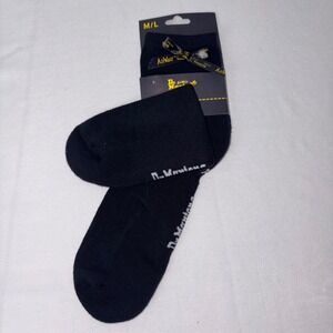 Dr Martens AirWair Black Crew Socks Medium large Bow Sock Brand New